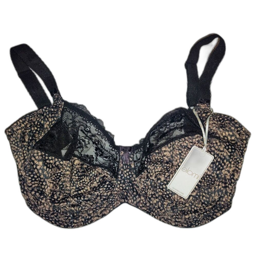 NWT Elomi Morgan Stretch Banded Bra Size 32N Underwired EL4110EBY Plus Size